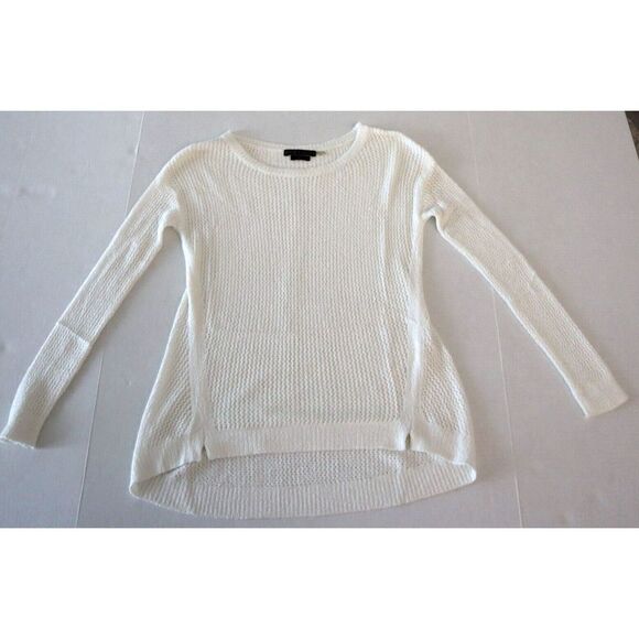 Alice + Olivia Womens Sz XS White Fuzzy Open-Knit High-Low Hem Harpo Sweater $99 - Picture 3 of 7